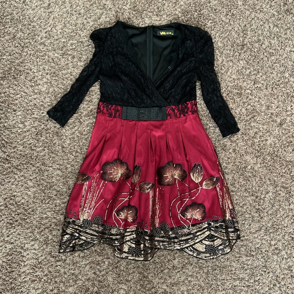 pink and black dress